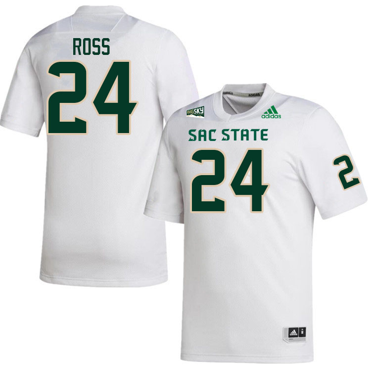 Sacramento State Hornets #24 Davion Ross College Football Jerseys Stitched Sale-White